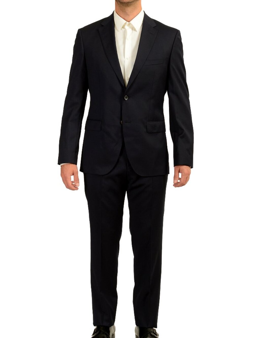 Hugo Boss Men's "Johnstons5/Lenon1"Regular Fit Blue 100% Wool Suit US 40R IT 50R